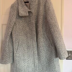 BRAND NEW NEVER WORN LOFT Gray Herringbone Trench Coat